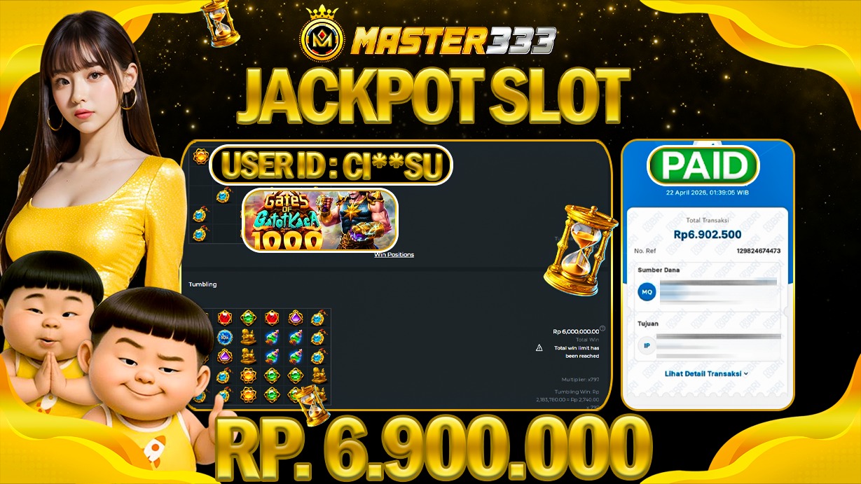 JACKPOT Rp 6.900.000 JUTA DIMASTER333 LANGSUNG DI BAYAR LUNAS